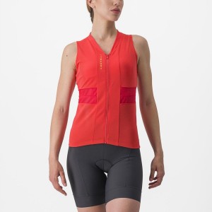 Castelli ANIMA 4 SLEEVELESS Mez Női Narancssárga | YEMFQAH-28