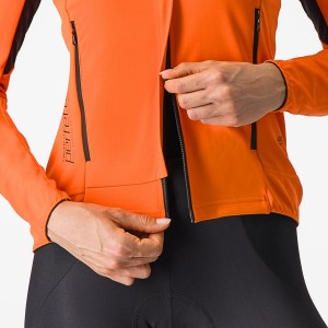 Castelli PERFETTO RoS 2 W Kabát Női Piros Narancssárga Fekete | SKFYVJT-12