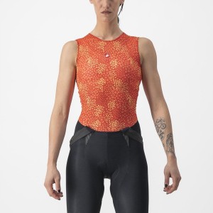 Castelli PRO MESH 4 W SLEEVELESS Base Layer Női Narancssárga | NAIROSJ-01