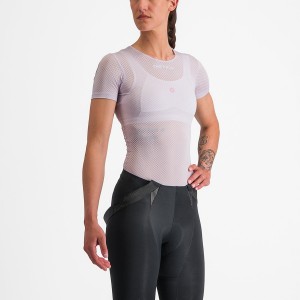 Castelli PRO MESH W SHORT SLEEVE Base Layer Női Lila Fehér | IFPYCJD-09