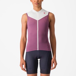 Castelli SOLARIS SLEEVELESS Mez Női Mélylila Fehér | ZJDYGTH-59