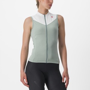 Castelli SOLARIS SLEEVELESS Mez Női Zöld Fehér | DGZILYC-80