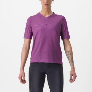 Castelli TRAIL TECH 2 W TEE Mez Női Lila | VKAWQNU-58