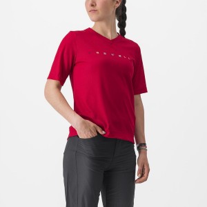 Castelli TRAIL TECH 2 W TEE Mez Női Sötétpiros | LZWRPSO-31