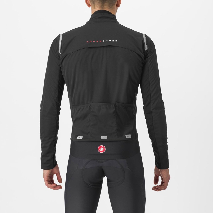 Castelli ALPHA DOPPIO ROS Kabát Férfi Fekete Titán Sötét | OBWPIXA-26