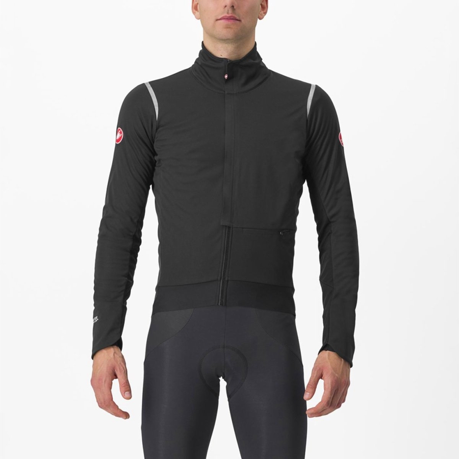 Castelli ALPHA DOPPIO ROS Kabát Férfi Fekete Titán Sötét | OBWPIXA-26