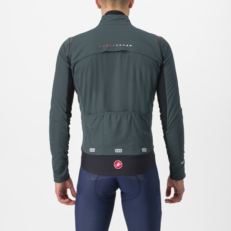 Castelli ALPHA DOPPIO ROS Kabát Férfi Zöld Fekete | QNCEVDR-18