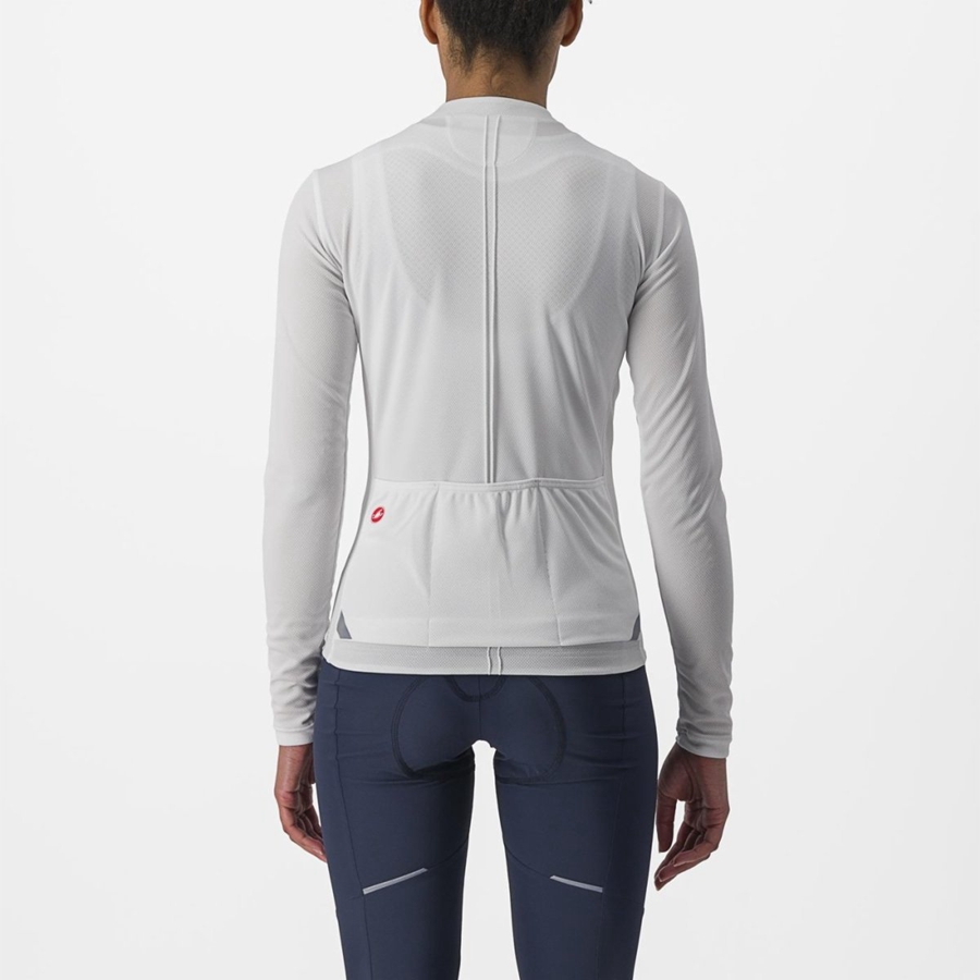 Castelli ANIMA 4 LONG SLEEVE Mez Női Fehér | CWNJFPO-52