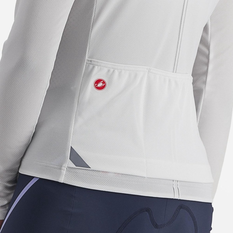 Castelli ANIMA 4 LONG SLEEVE Mez Női Fehér | CWNJFPO-52