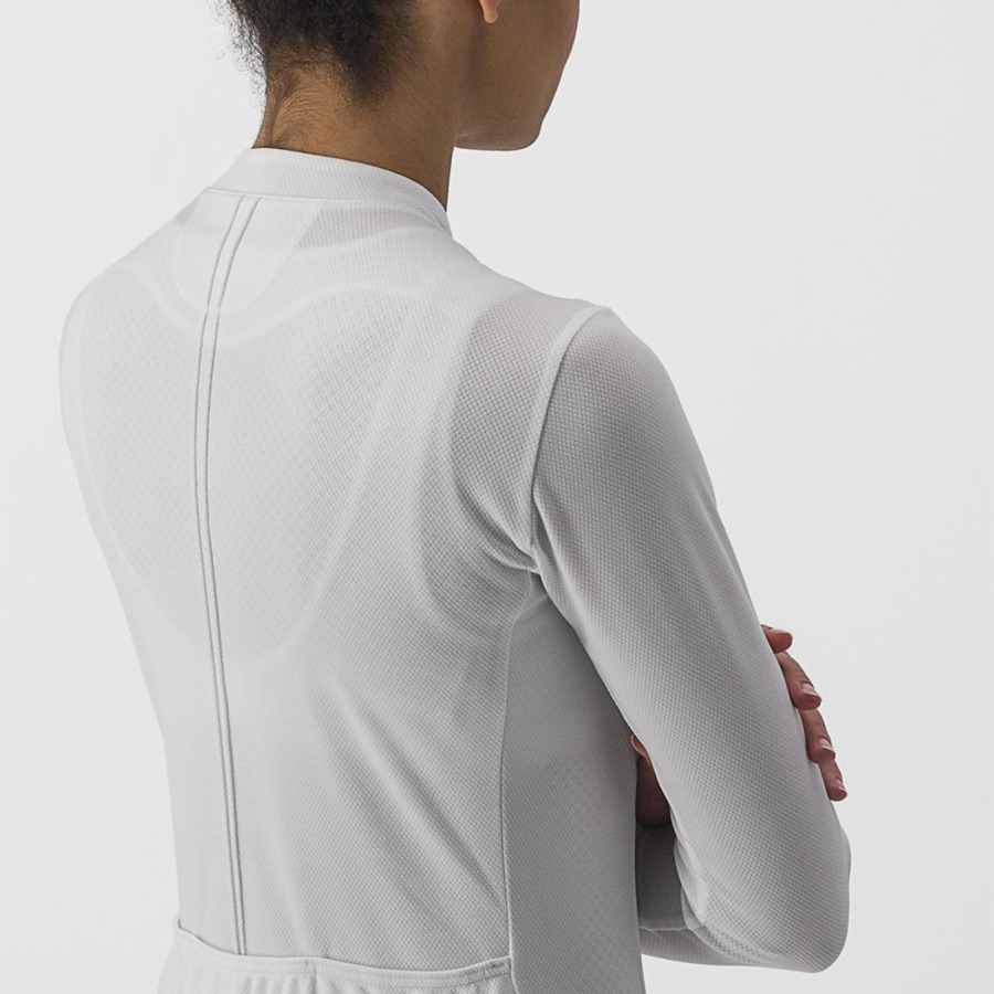 Castelli ANIMA 4 LONG SLEEVE Mez Női Fehér | CWNJFPO-52