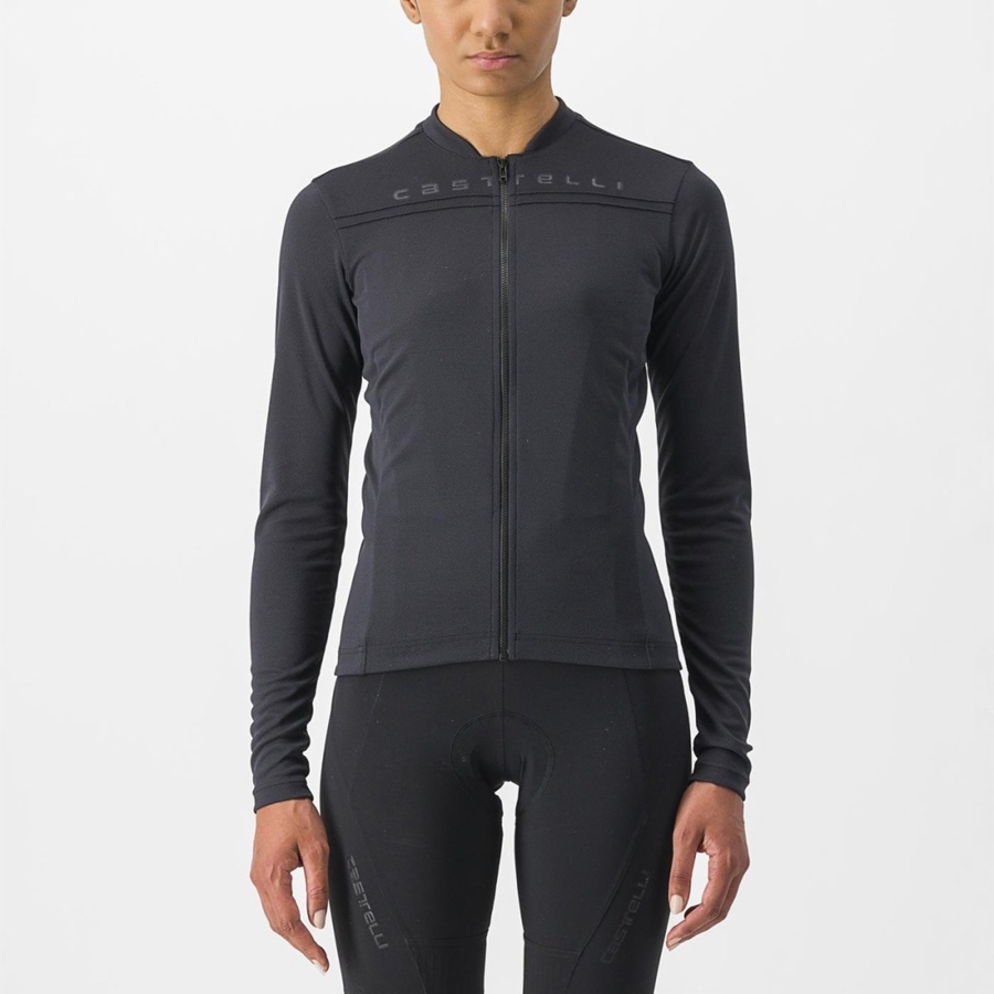 Castelli ANIMA 4 LONG SLEEVE Mez Női Fekete | LWCSUOI-84