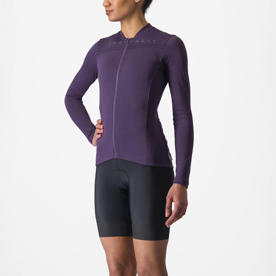 Castelli ANIMA 4 LONG SLEEVE Mez Női Lila | ZNEYXCI-18