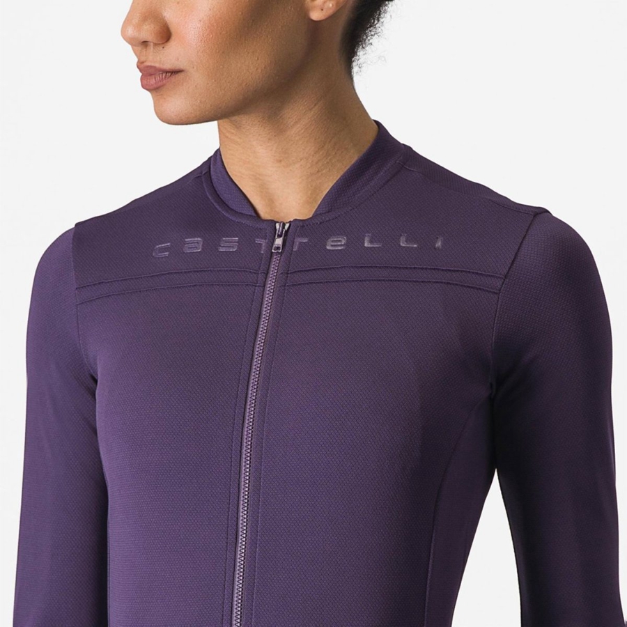 Castelli ANIMA 4 LONG SLEEVE Mez Női Lila | ZNEYXCI-18