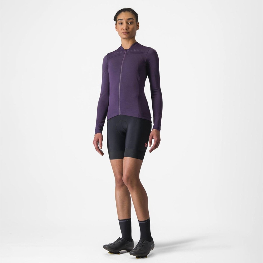 Castelli ANIMA 4 LONG SLEEVE Mez Női Lila | ZNEYXCI-18