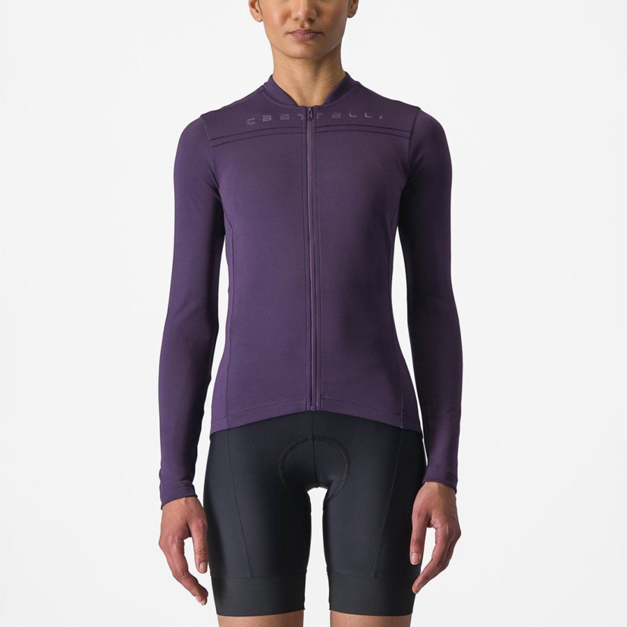 Castelli ANIMA 4 LONG SLEEVE Mez Női Lila | ZNEYXCI-18