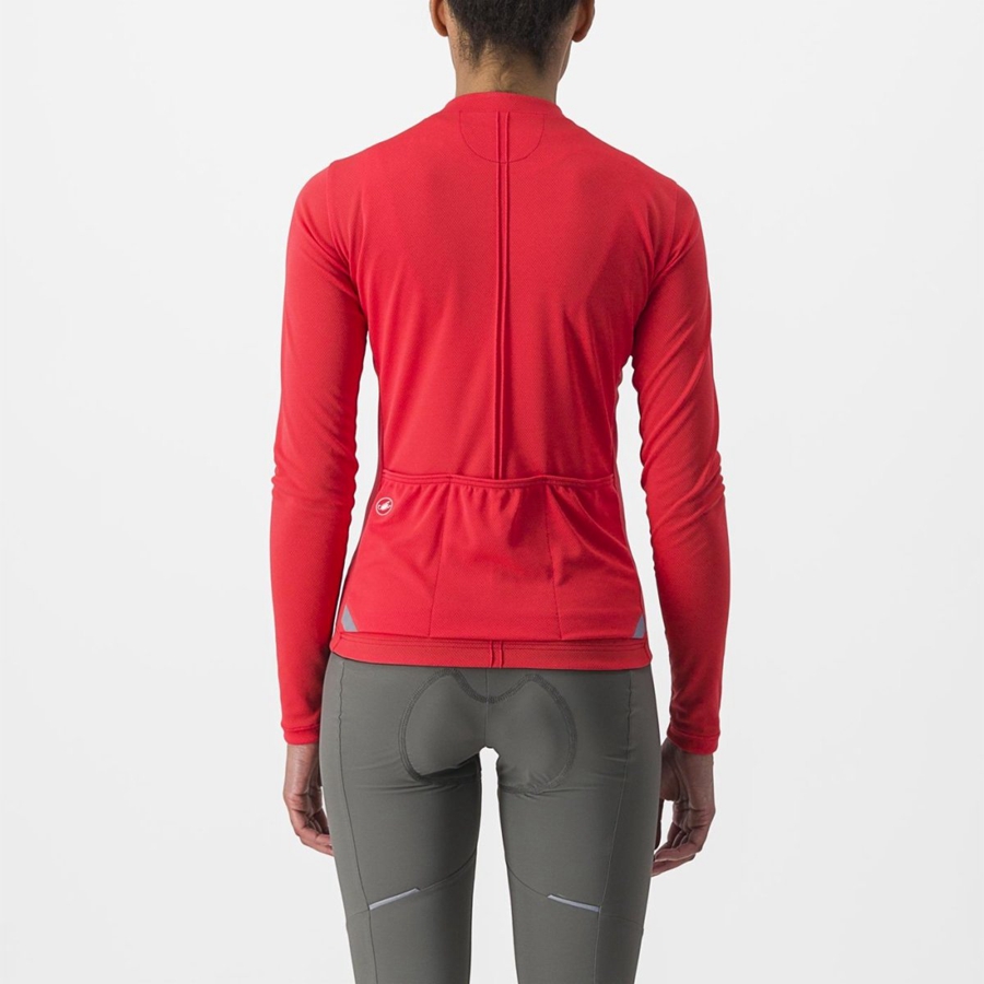 Castelli ANIMA 4 LONG SLEEVE Mez Női Piros | LQFRIMJ-47