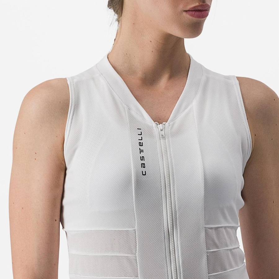 Castelli ANIMA 4 SLEEVELESS Mez Női Fehér Fekete | DMKTLGO-61