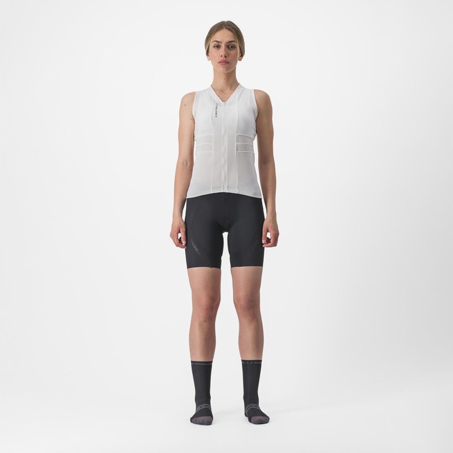 Castelli ANIMA 4 SLEEVELESS Mez Női Fehér Fekete | DMKTLGO-61