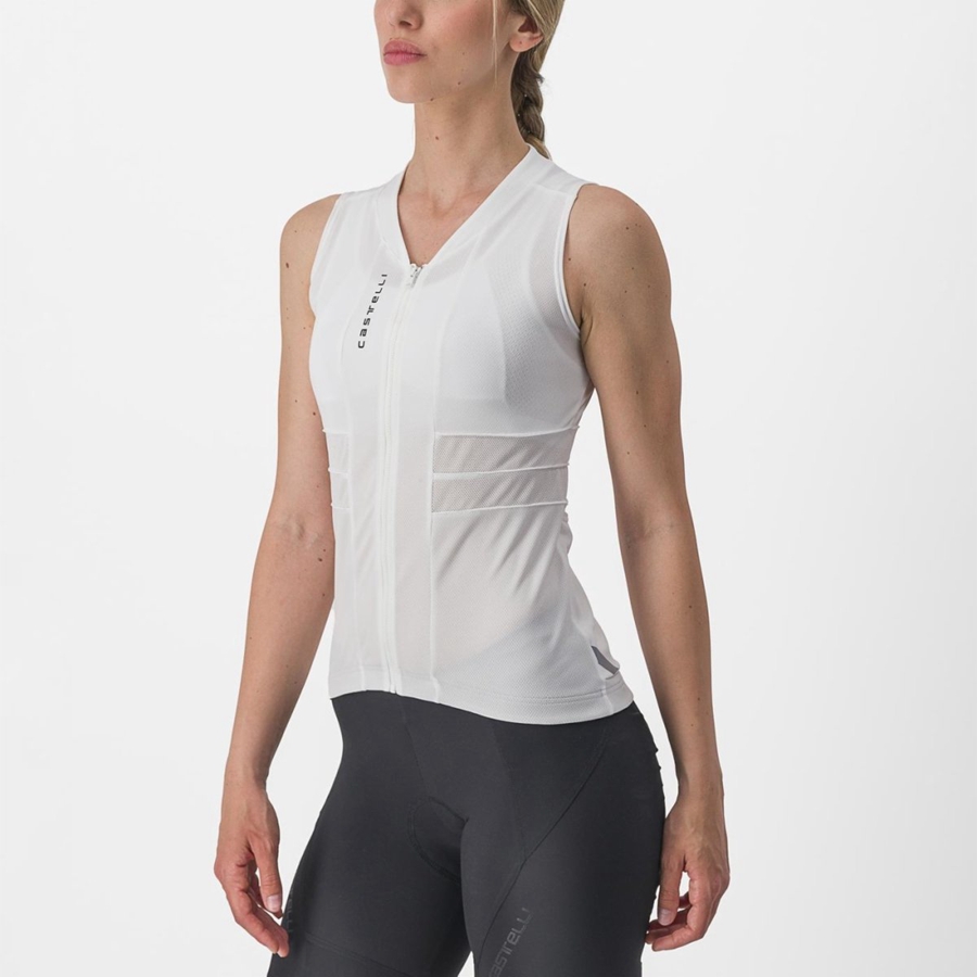 Castelli ANIMA 4 SLEEVELESS Mez Női Fehér Fekete | DMKTLGO-61