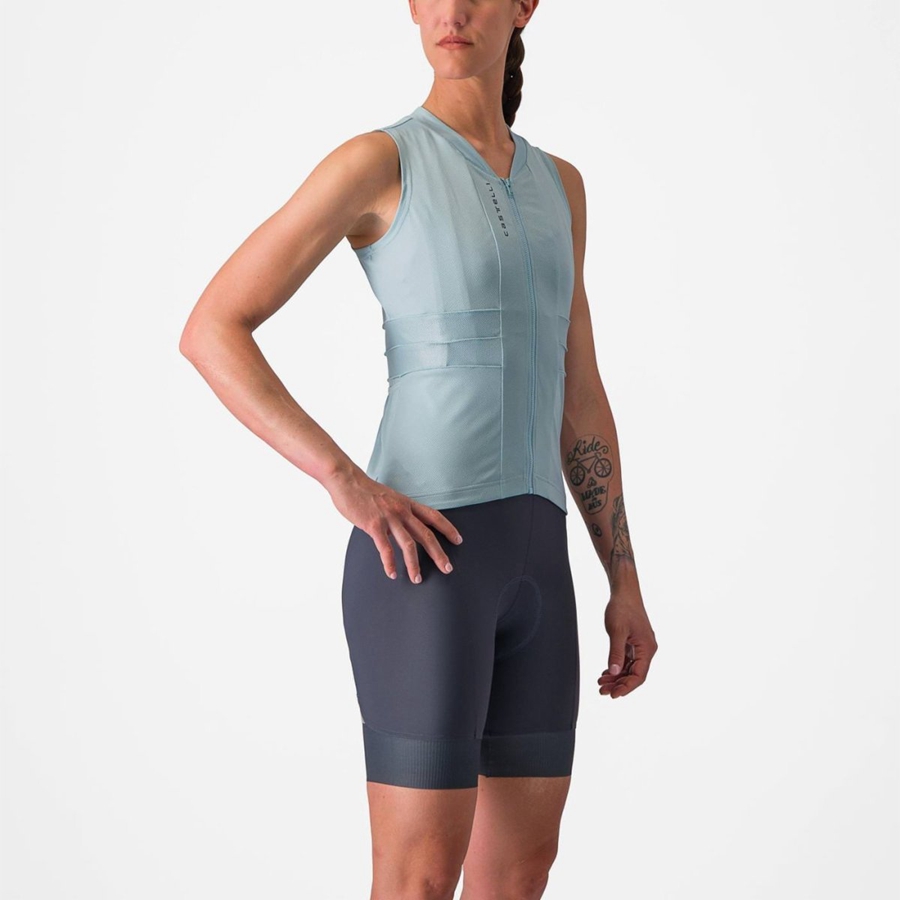 Castelli ANIMA 4 SLEEVELESS Mez Női Kék Sötétszürke Kék | LSEMVID-87