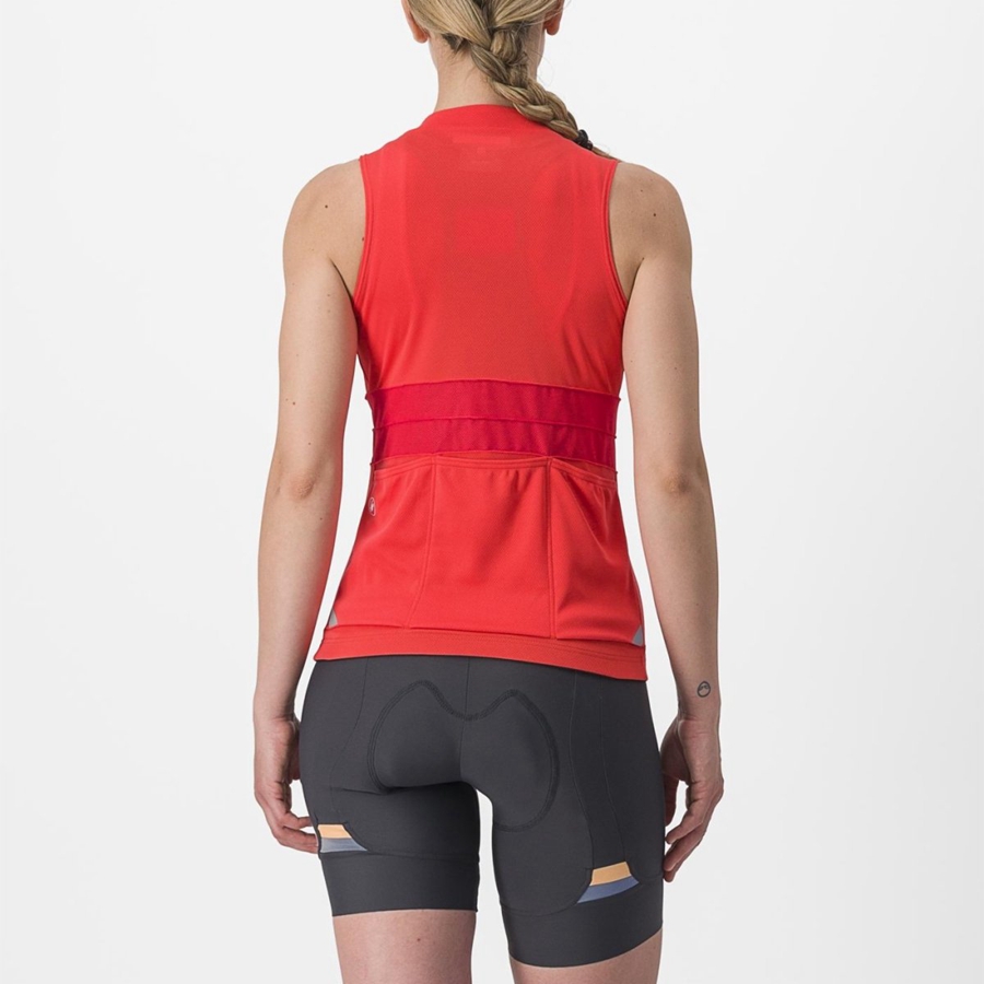 Castelli ANIMA 4 SLEEVELESS Mez Női Narancssárga | YEMFQAH-28