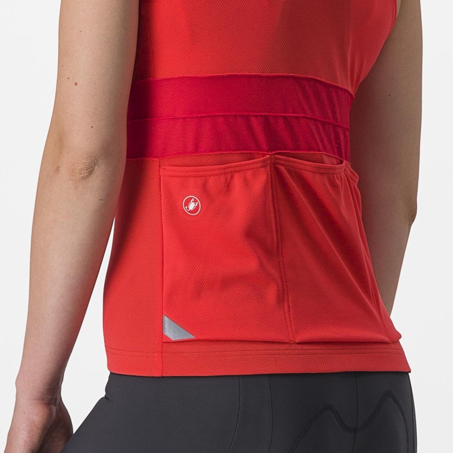 Castelli ANIMA 4 SLEEVELESS Mez Női Narancssárga | YEMFQAH-28