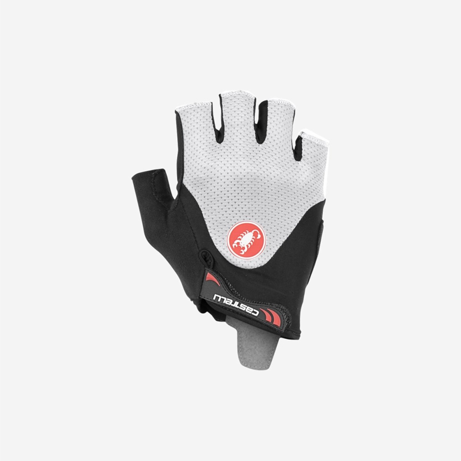 Castelli ARENBERG GEL 2 Kesztyű Férfi Fekete Fehér | LTJWFNM-79