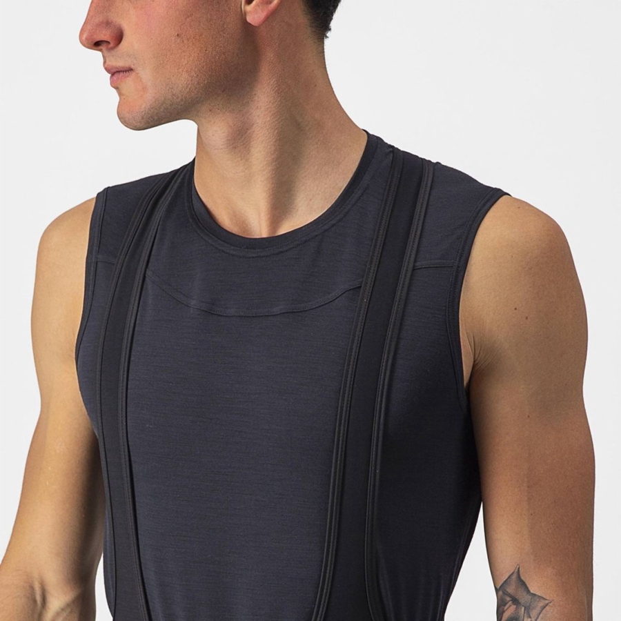 Castelli BANDITO WOOL SLEEVELESS Base Layer Férfi Fekete | LQCJXHY-19