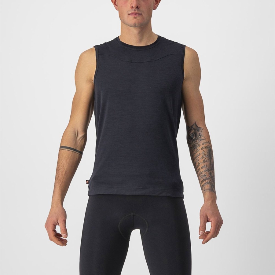 Castelli BANDITO WOOL SLEEVELESS Base Layer Férfi Fekete | LQCJXHY-19