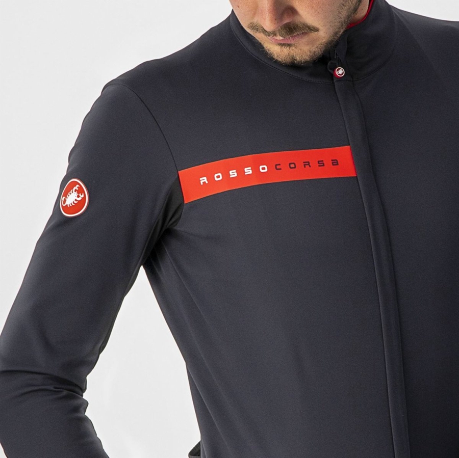 Castelli BETA RoS Kabát Férfi Fekete Piros | SYMNZPE-95