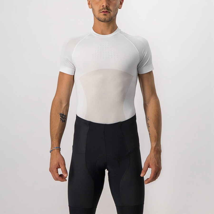 Castelli CORE SEAMLESS SS Base Layer Férfi Fehér | LWBGFXH-35