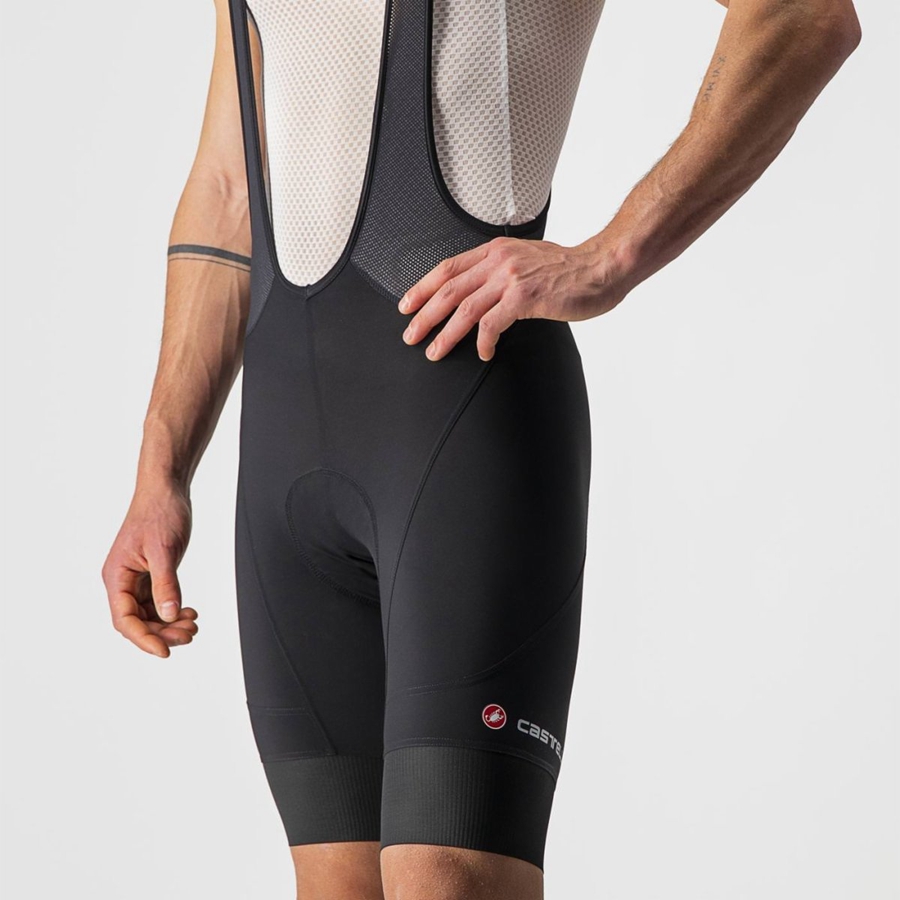 Castelli ENDURANCE 3 Rövidnadrág Bib-vel Férfi Fekete | QHTEMCR-62