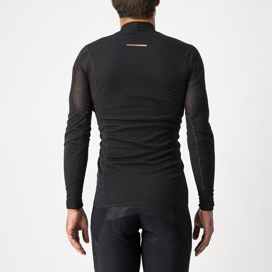 Castelli FLANDERS WARM LONG SLEEVE Base Layer Férfi Fekete | YSJDQGB-62