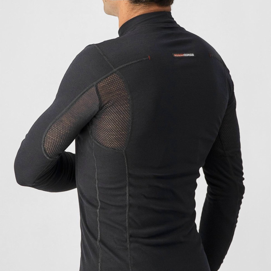 Castelli FLANDERS WARM LONG SLEEVE Base Layer Férfi Fekete | YSJDQGB-62