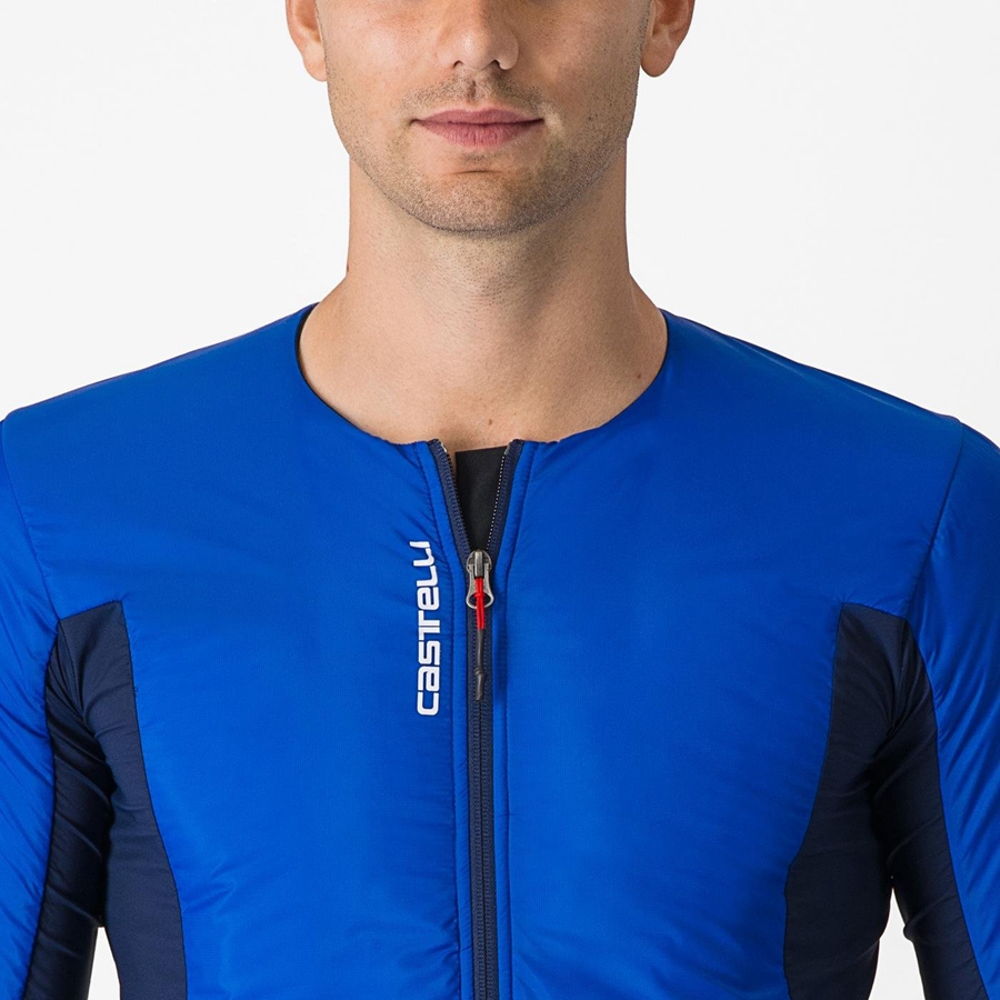 Castelli FLY JACK-SEY Kabát Férfi Kék Kék | XUKLWVS-31