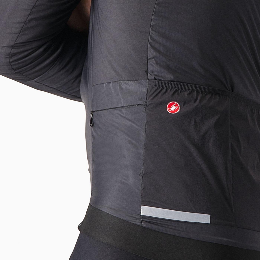 Castelli FLY THERMAL Kabát Férfi Fekete | YTJHSER-06