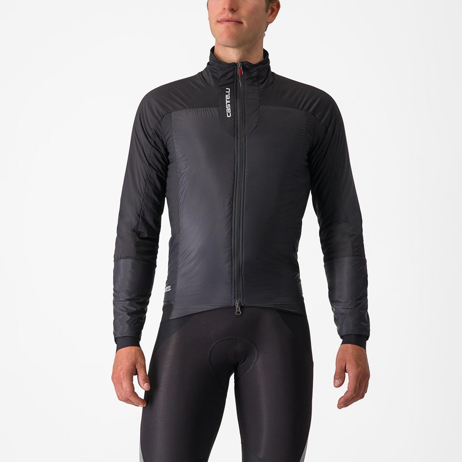 Castelli FLY THERMAL Kabát Férfi Fekete | YTJHSER-06