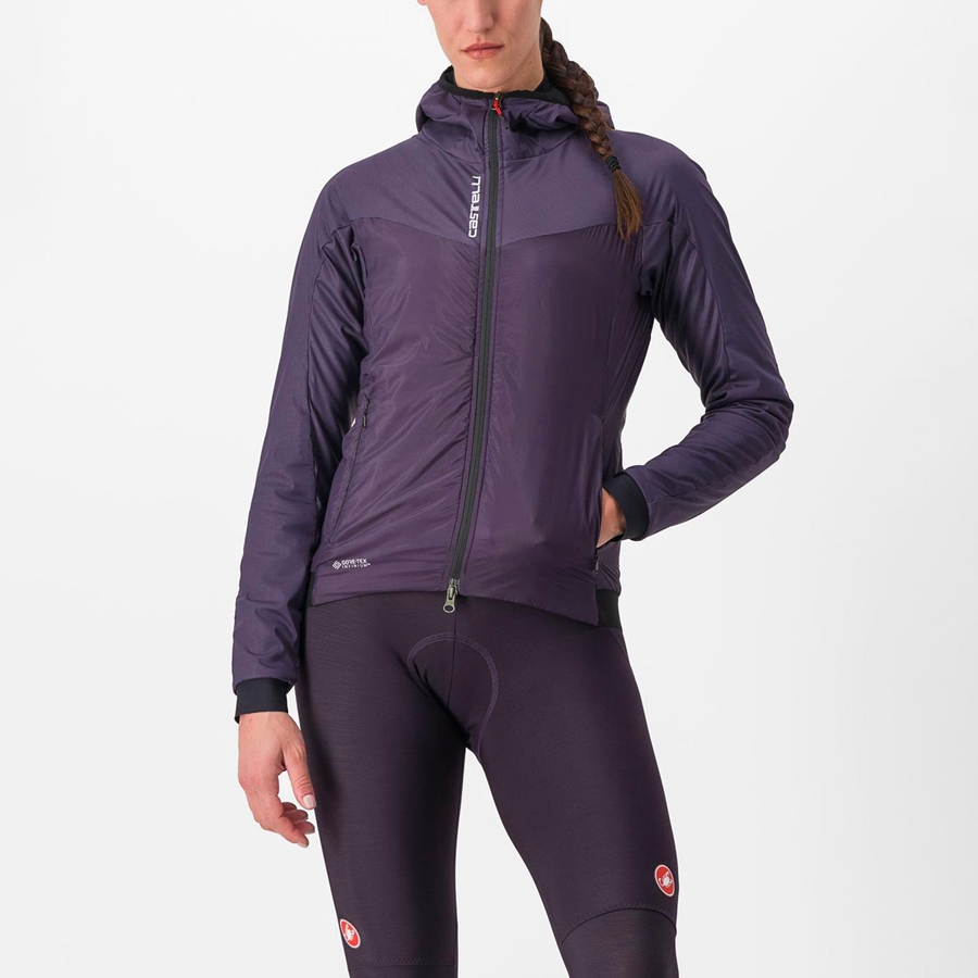 Castelli FLY THERMAL W Kabát Női Lila | XLVMHBN-68