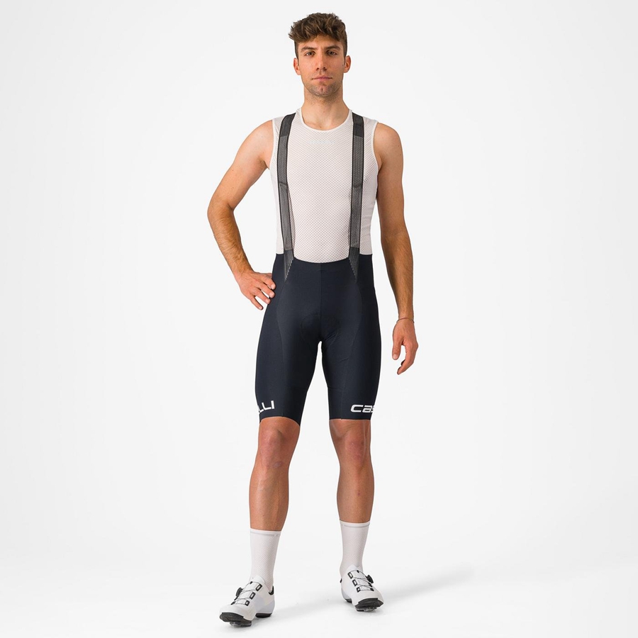 Castelli FREE AERO RC CLASSIC Rövidnadrág Bib-vel Férfi Fekete Fehér | QYXBISN-24