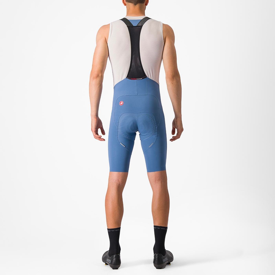 Castelli FREE AERO RC Rövidnadrág Bib-vel Férfi Szürke Kék | RCXMOUE-41