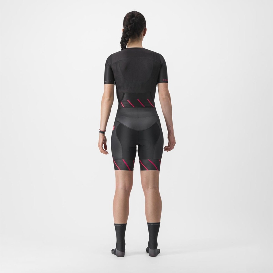 Castelli FREE SANREMO 2 W SHORT SLEEVE Öltönyök Női Fekete | HQRLYXD-24