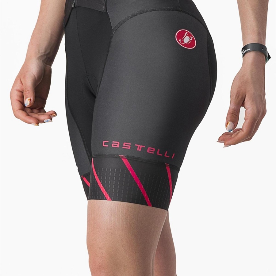 Castelli FREE SANREMO 2 W SHORT SLEEVE Öltönyök Női Fekete | HQRLYXD-24