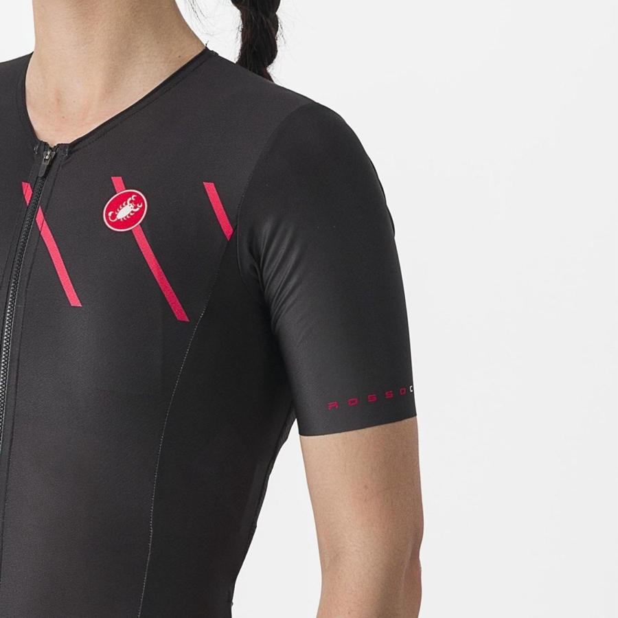 Castelli FREE SANREMO 2 W SHORT SLEEVE Öltönyök Női Fekete | HQRLYXD-24