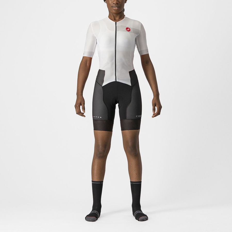 Castelli FREE SANREMO 2 W SHORT SLEEVE Öltönyök Női Fehér Fekete | TRFWNAL-63