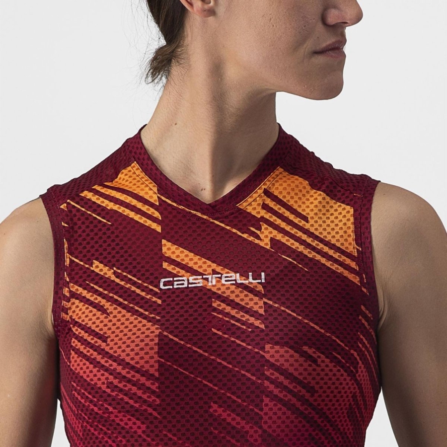 Castelli INSIDER W SLEEVELESS Mez Női Bordó | WXBLVQG-64