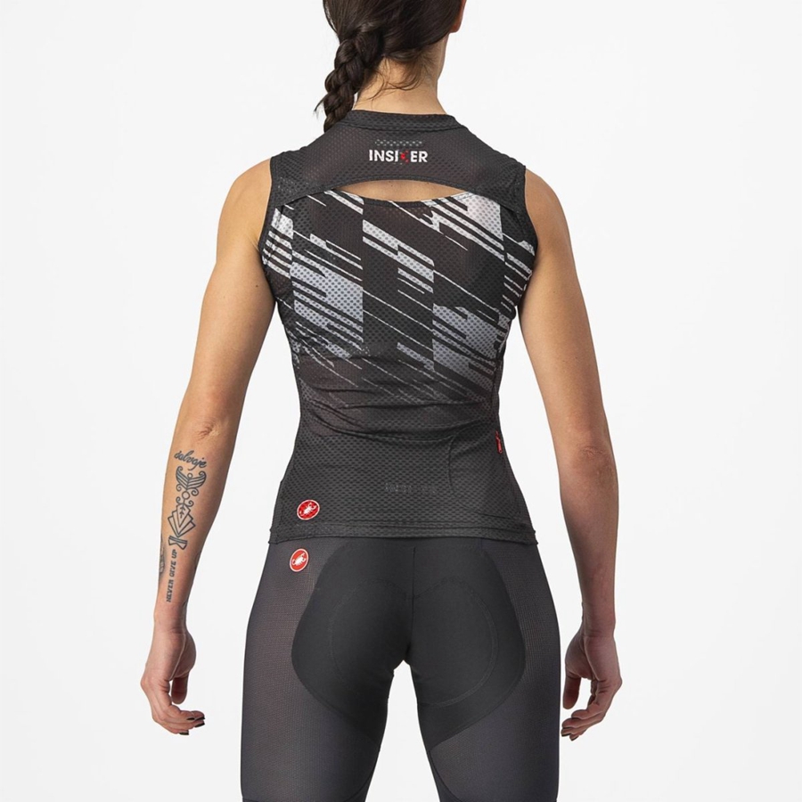 Castelli INSIDER W SLEEVELESS Mez Női Fekete | RCOQGEX-83