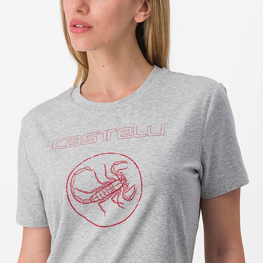 Castelli PEDALARE TEE Casual Női Khaki Szürke | GTQBCLX-81