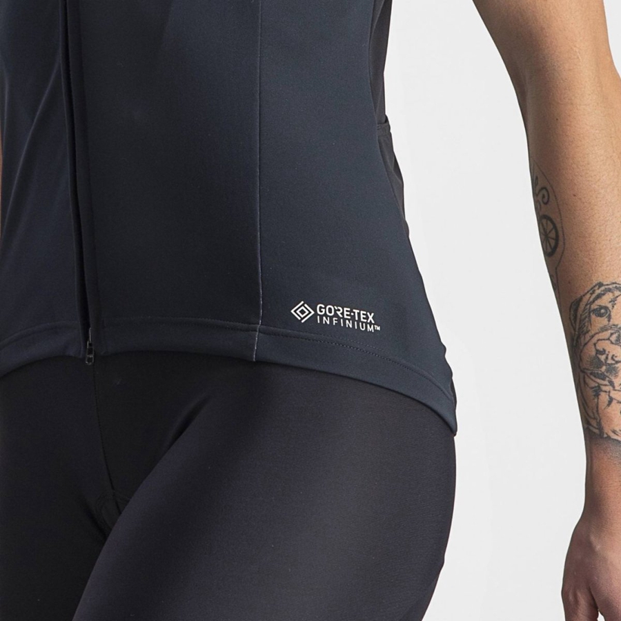 Castelli PERFETTO RoS 2W WIND Kabát Női Fekete | TMRPFDQ-65