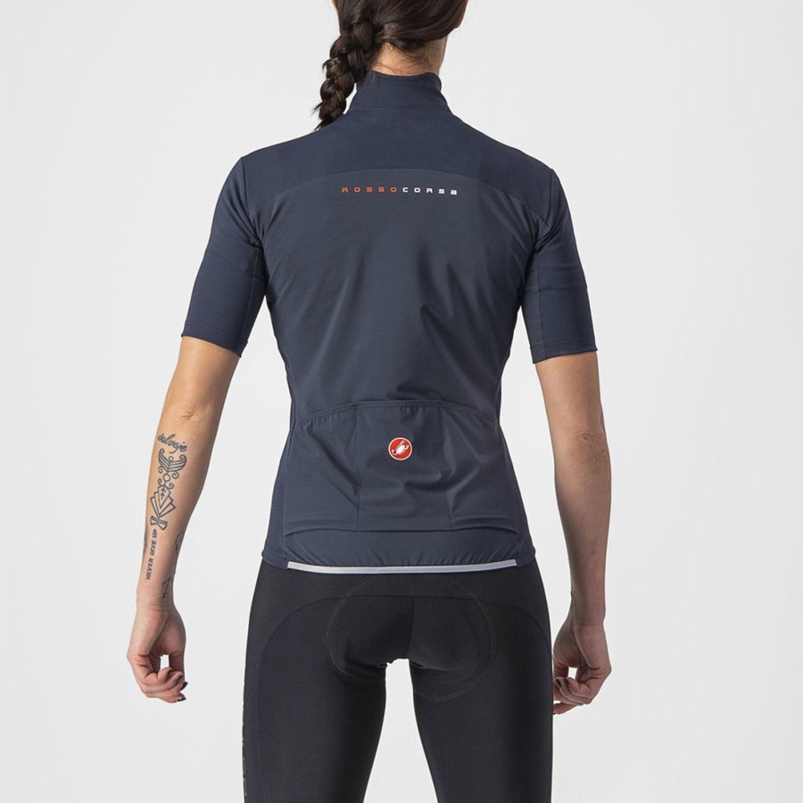 Castelli PERFETTO RoS 2W WIND Kabát Női Kék | PRIVNSH-47