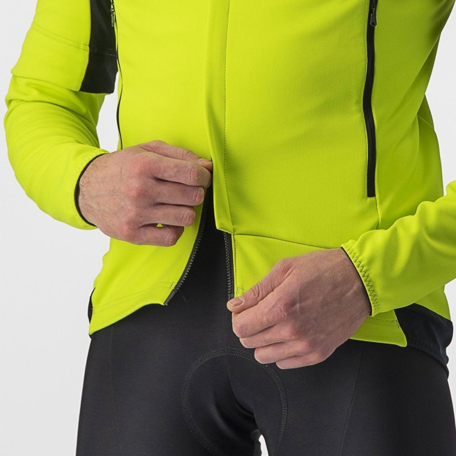 Castelli PERFETTO RoS 2 CONVERTIBLE Kabát Férfi Világos Zöld Sötétszürke | MBGTJXO-17